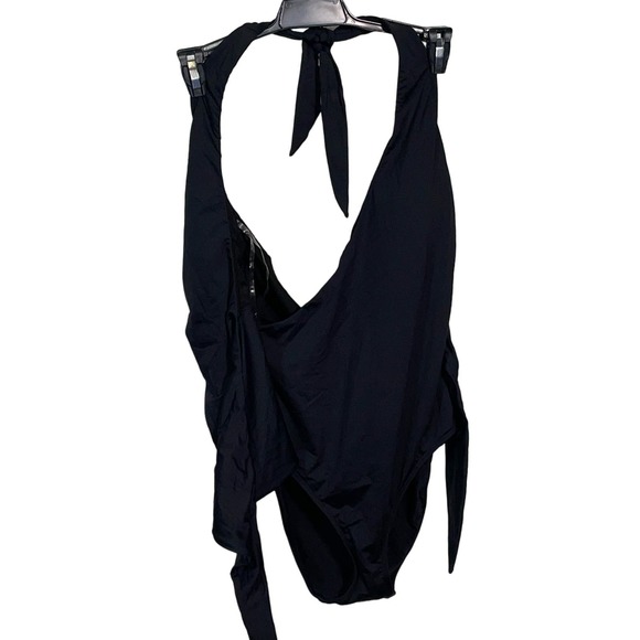 Lauren Ralph Lauren Halter wrap Side-Tie Tummy-Control swimsuit black 6 - Picture 13 of 14